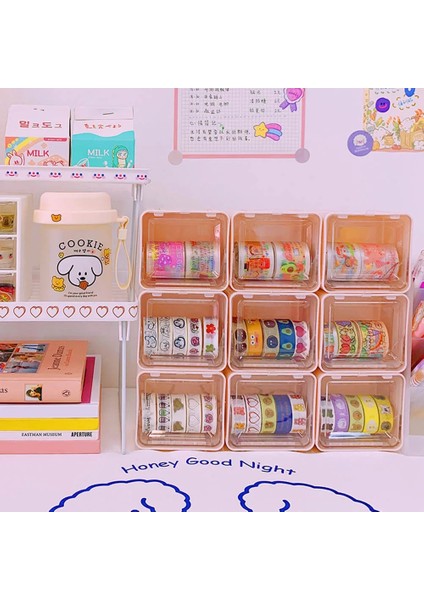 Masa Düzenleyici Saklama Kutusu Washi Bant Kırtasiye Malzemesi Saklama Kutusu Kawaii Ofis Aksesuarları Organizatör Masası (Yurt Dışından) fırsatları