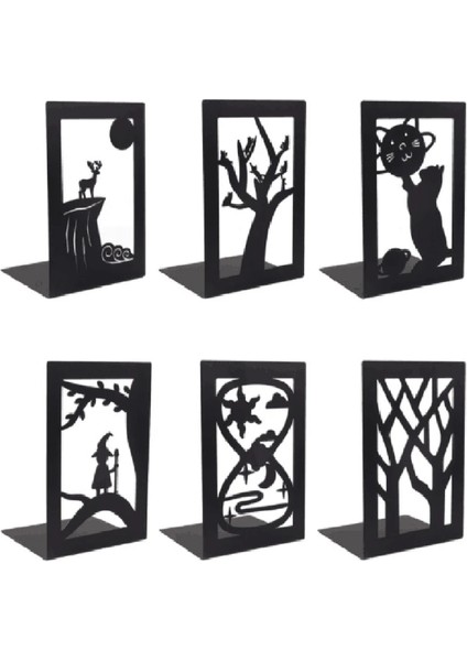 Bir Stil Zarif Hollow-Out Metal Bookend Yaratıcı Orman Desen Tasarım Kitap Standları Yaratıcı Hediye Dekoratif Metal Kitap Ayracı HX6A (Yurt Dışından) fiyatları