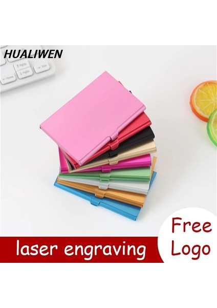 Siyah Stil Lazer Kazınmış Logo Paslanmaz Çelik Alüminyum Metal Kasa Kutu Iş Kımlık Adı Kredi Kartı Tutucu Kapak Adı Kart Kart Kılıfı (Yurt Dışından) fiyatları