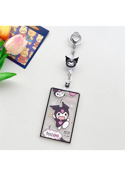 Siyah Stil Çocuklar Için Kawaii Kart Tutucu Fotocard Tutucu Kredi Kimlik Banka Kartı Fotoğraf Ekran Tutucu Otobüs Kartı Koruyucu Kılıf Kolye Anahtarlık (Yurt Dışından)