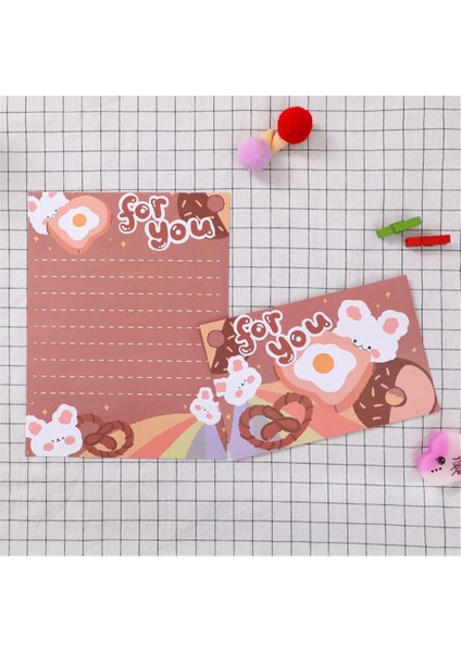 Kahverengi Tarzı Mektup Kağıdı ile 5 Takım Zarflar Sevimli Karikatür Mektup Pedleri Kapak Kawaii Düğün Parti Kartpostallar Hediye Çantaları Ofis Kırtasiye (Yurt Dışından)