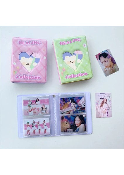 Pembe Stil Oto Albümü Içi Boş Kalp Fotoğraflı Kartlık Karikatür Ayı Ekose Albümü Kpop Kart Bağlayıcı Mini Idol Kartları Kitap Toplama (Yurt Dışından) modelleri