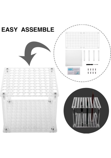 Ack Çok Delikli Ekran Standı Kozmetik Aracı Akrilik Kalemler Depolama Sanat Temizle Mağaza Makyaj Fırça Tutucu Masaüstü Organizatör (Yurt Dışından) fırsatları