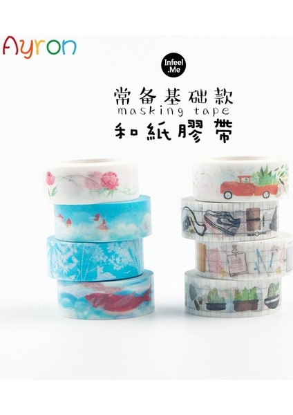 No.10 Tarzı *7m Seyahat Serisi Kağıt Washi Bant Dantel Izgara Hafta Numarası Memo Kırtasiye Dekoratif Yapışkanlı Maskeleme Bandı Hafta Sticker (Yurt Dışından) modelleri