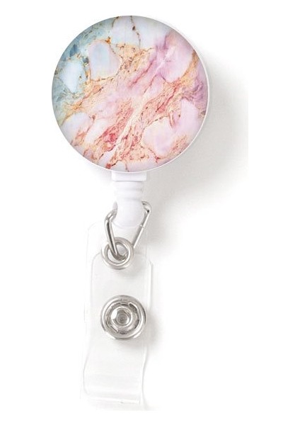 No.6 Tarzı Ebru Geri Çekilebilir Rozet Makarası Güzel Mermer Çatlak Rozet Tutucu Aksesuarları Kimlik Kelime Kartı Erişim Tutucu Klip Iş Malzemeleri (Yurt Dışından) fırsatları