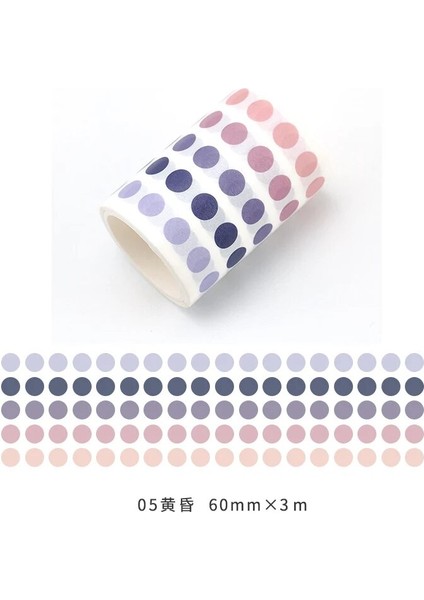 No.5 Tarzı 60MM * 3m Renkli Noktalar Geniş Maskeleme Bantları Diy Scrapbooking Dergisi Günlüğü Defter Yapışkanlı Dekoratif Washi Bant Etiket Ruloları (Yurt Dışından)