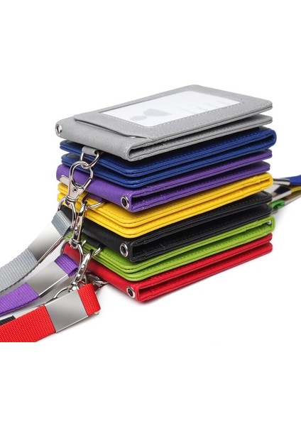 Stil1-Mor Stil Kordon ile Kart Sahibi Boyun Askısı Rozet Tutucu Personel Kimlik Kartı Otobüs Kimliği Masa Organizatör Kırtasiye Ofis Okul Malzemeleri (Yurt Dışından) fiyatları