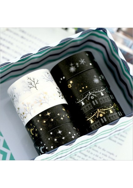 Gümüş 3 Tarzı Washi Tape Gold Flowersstars Washi Set Planner Time Kawaii Washi Tape Lot Japon Dıy Karalama Defteri Fita Adesiva Papeleria (Yurt Dışından)
