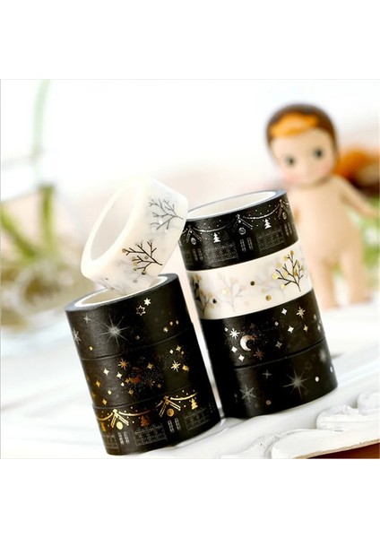 Gümüş 3 Tarzı Washi Tape Gold Flowersstars Washi Set Planner Time Kawaii Washi Tape Lot Japon Dıy Karalama Defteri Fita Adesiva Papeleria (Yurt Dışından)