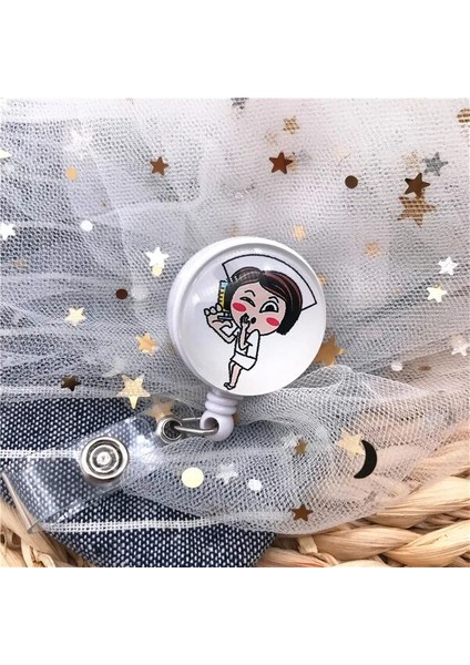 No.14 Tarzı Yeni Tasarım Geri Çekilebilir Hemşire Rozeti Makara Klip Sevimli Karikatür Eczacı Kalp Stetoskop Doktor Öğrenci Ic Kımlık Kartı Rozet Tutucu (Yurt Dışından)