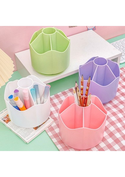 Pembe Tarzı 360 Derece Dönen Kalemlik Büyük Kapasiteli Kalem Kalem Pot Plastik Kırtasiye Masa Düzenleyici Kutusu Makyaj Fırça Rafı (Yurt Dışından) modelleri