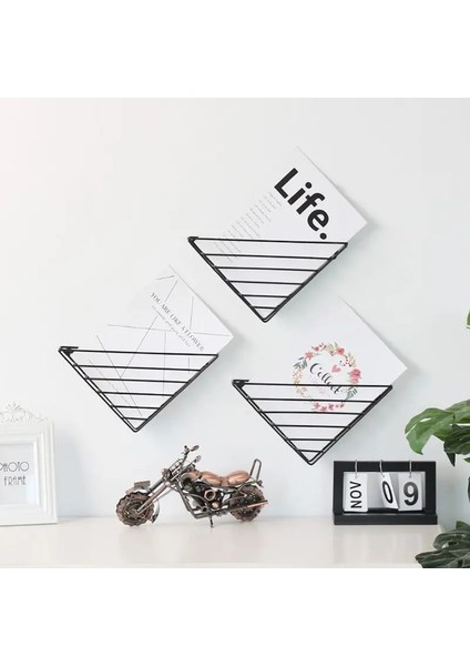 Beyaz Stil 1 Adet Iskandinav Geometrik Şekil Demir Dergi Depolama Rafı Duvar Asılı Sepet Ev Kitap Organizatör Dekor Dergi Kitap (Yurt Dışından) modelleri