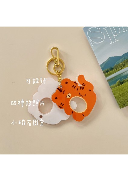 Oturma Stili Sevimli Akrilik Kaplan Otocard Tutucu Kolye Kpop Kupa Shot Kawaii Fotoğraf Çerçevesi Keychian Çanta Kolye Okul Kırtasiye (Yurt Dışından)