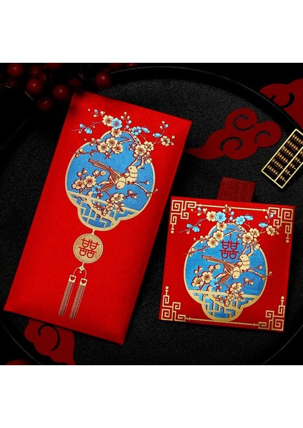 Karışık Renk Stili (Lot) 9X9CMX17CM Düğün Çin Tarzı Xi Kırmızı Zarf Lüks Düğün Malzemeleri Nakit Hediye Çantası Nişan Hediyesi (Yurt Dışından) fırsatları