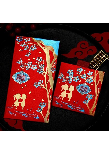 Karışık Renk Stili (Lot) 9X9CMX17CM Düğün Çin Tarzı Xi Kırmızı Zarf Lüks Düğün Malzemeleri Nakit Hediye Çantası Nişan Hediyesi (Yurt Dışından) indirimleri