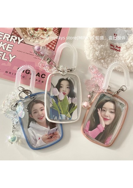 No.6 Stili Mınkys Kawaii Kelebek Kpop Fotoğraflı Kart Tutucu Fotoğraf Kartı Tutucu Çanta Kolye Okul Kırtasiye (Yurt Dışından) modelleri