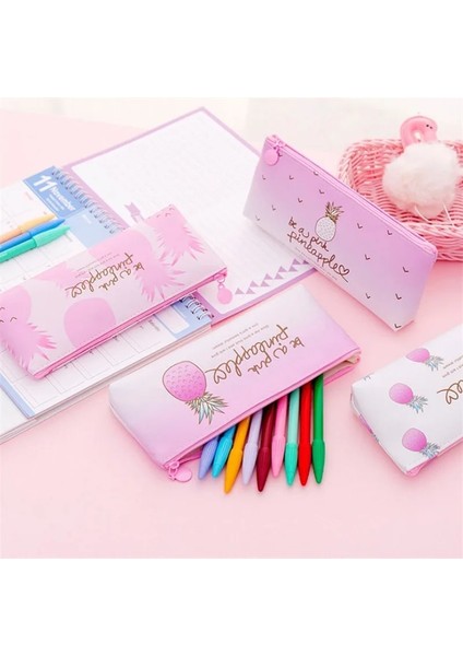 Bifeng Shop NO.295 Tarzı Yeni Tuval Meyve Ananas Kalem Kutusu Kız Kırtasiye Kawaii Kalem Çantası Okul Ofis Malzemeleri Öğrenciler Hediyeler (Yurt Dışından)