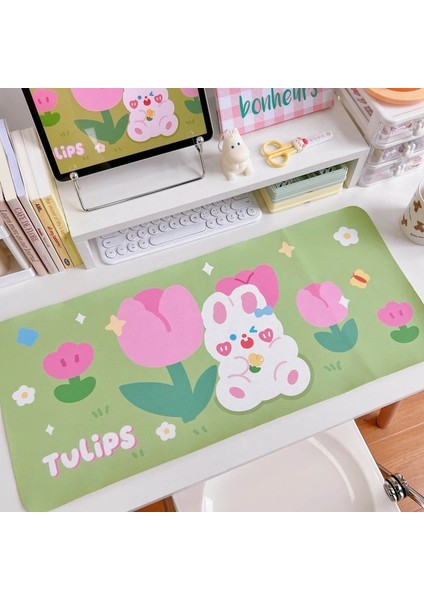 OSS25170GR Stili Kawaii Sevimli Karikatür Tavşan Ayı Sümen Pedleri Masa Mouse Pad Bilgisayar Klavye Pedi Yazı Masası Büyük Mat Öğrenci Kırtasiye (Yurt Dışından)