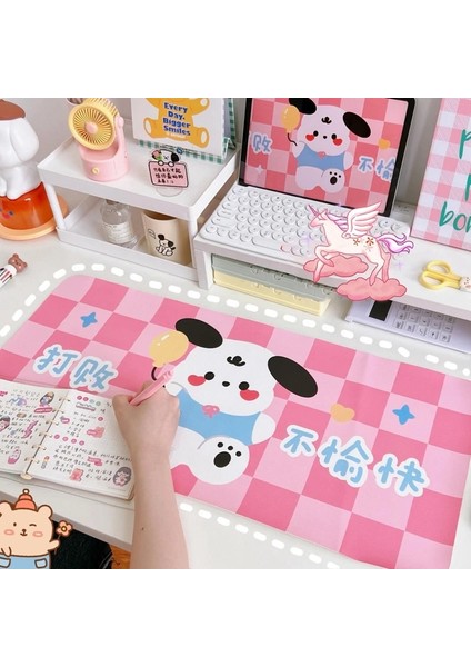 OSS25170GR Stili Kawaii Sevimli Karikatür Tavşan Ayı Sümen Pedleri Masa Mouse Pad Bilgisayar Klavye Pedi Yazı Masası Büyük Mat Öğrenci Kırtasiye (Yurt Dışından) fırsatları