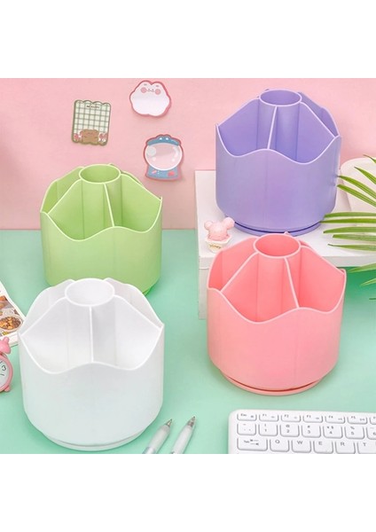 Pembe Tarzı 360 Derece Dönen Kalemlik Büyük Kapasiteli Kalem Kalem Pot Plastik Kırtasiye Masa Düzenleyici Kutusu Makyaj Fırça Rafı (Yurt Dışından) indirimleri