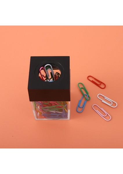 Siyah Stil Şeffaf Ataş Saklama Kutusu Klipler Dağıtıcı Manyetik Emme Kutusu Ataç Tutucu Kırtasiye Taşınabilir Ofis Malzemeleri (Yurt Dışından)