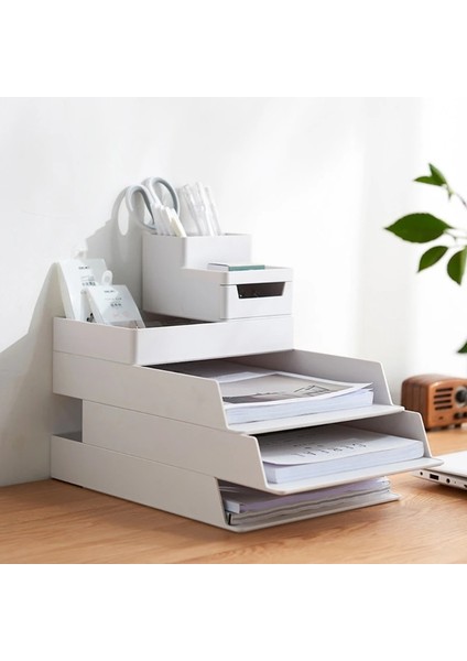C-Kirli Beyaz Tarzı Ofis Masa Üstü Organiser A4 Kağıt Çekmecesi Saklama Kutusu Istiflenebilir Dosya Dolabı Kalemlik Belge Kutusu Tutucu A4 Boyutu Saklama Kutusu (Yurt Dışından) indirimleri