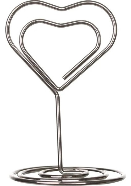 Kalp - Gümüş Tarzı Mini Metal Kalp Şekli Masa Numaraları Tutucu Kelepçeler Standı Düğün Malzemeleri Masaüstü Dekorasyon Gül Altın Fotoğraf Klipleri Parti Malzemeleri (Yurt Dışından)