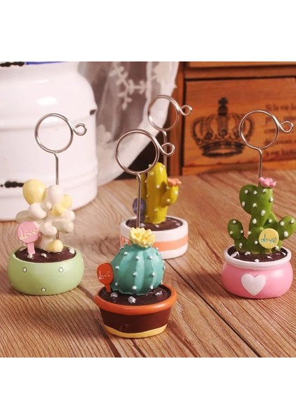 C-01 Stili 1 Adet Reçine Kawaii Kaktüs Bitkiler Fotoğraf Klip Not Klip Mesaj Klip Kartvizit Klip Masaüstü Dekoratif Küçük Süsler (Yurt Dışından) fiyatları