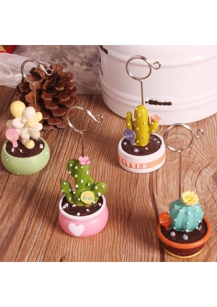 C-01 Stili 1 Adet Reçine Kawaii Kaktüs Bitkiler Fotoğraf Klip Not Klip Mesaj Klip Kartvizit Klip Masaüstü Dekoratif Küçük Süsler (Yurt Dışından) indirimleri