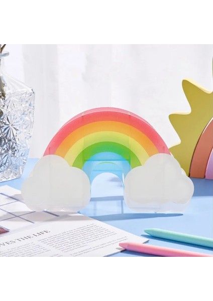 OSS23128YJX Stili Sevimli Kaktüs Gökkuşağı Şekli Akrilik Kalemlik Çok Bölmeli Kalem Kutusu Çocuklar Masaüstü Kırtasiye Organizatör Okul Ofis Için (Yurt Dışından) indirimleri