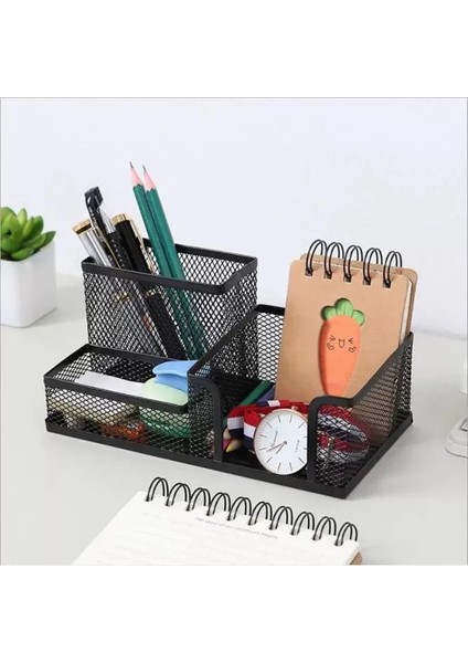 Siyah Stil Masa Kırtasiye Organizatör Yaratıcı Metal Kalemlik Kalem Dosya Depolama Rafı 3 Izgara Saklama Kutusu Ofis Aksesuarları (Yurt Dışından) modelleri