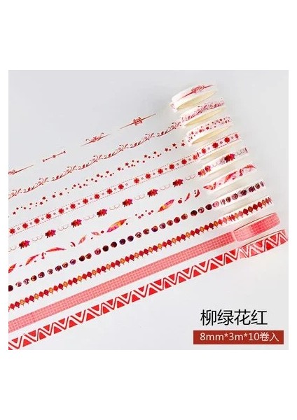 Kırmızı Stil Lot Ocean Stars Wisteria Çiçek Sevimli Kağıt Maskeleme Washi Bant Seti Japon Kırtasiye Kawaii Scrapbooking Malzemeleri Sticker (Yurt Dışından)