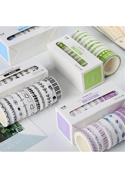 Kırmızı Stil Lot Ocean Stars Wisteria Çiçek Sevimli Kağıt Maskeleme Washi Bant Seti Japon Kırtasiye Kawaii Scrapbooking Malzemeleri Sticker (Yurt Dışından) modelleri