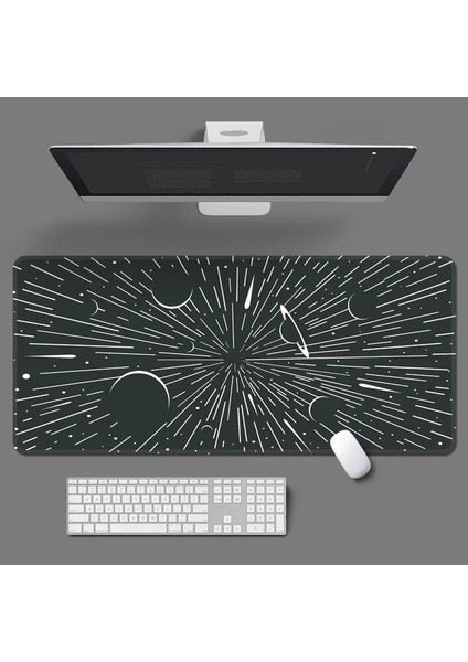 No.6 Stili Uzay Astronotlar Tavşan Mouse Pad Sevimli Karikatür Bilgisayar Klavye Pedi Kaymaz Kauçuk Taban Ofis Masaüstü Masa Mat Kadınlar Için (Yurt Dışından)