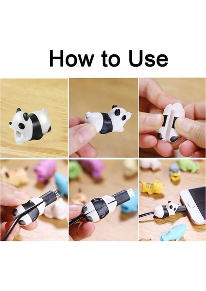 No.7 Tarzı Yenı Hayvan Kablo Koruyucu Kulaklık Tel USB Şarj Kablosu Ortak Anti Break Sevimli Kablo Bite Tutucu Cep Telefonu Aksesuarları (Yurt Dışından)