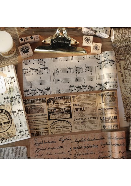Bir Stil Vintage Ingilizce Mektup Poster Harita Maskeleme Washi Bant Damga Dekoratif Yapışkan Bant Diy Scrapbooking Ins Etiket Etiket (Yurt Dışından)