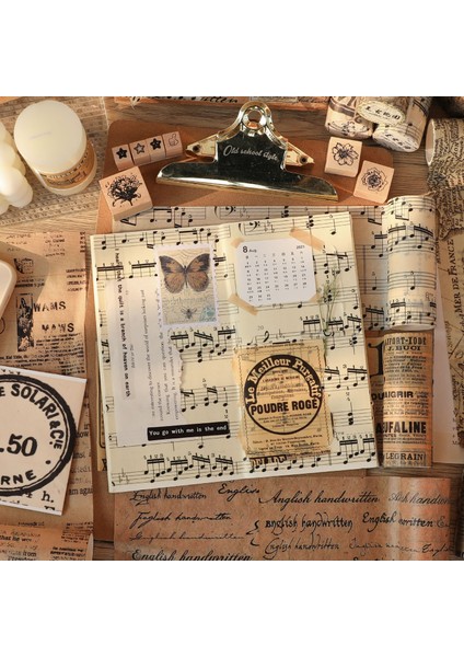 Bir Stil Vintage Ingilizce Mektup Poster Harita Maskeleme Washi Bant Damga Dekoratif Yapışkan Bant Diy Scrapbooking Ins Etiket Etiket (Yurt Dışından)