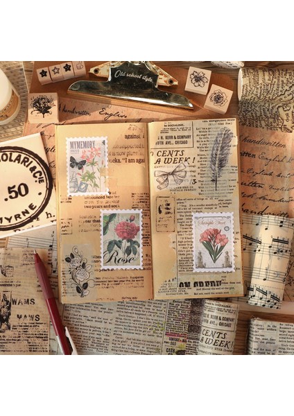 Bir Stil Vintage Ingilizce Mektup Poster Harita Maskeleme Washi Bant Damga Dekoratif Yapışkan Bant Diy Scrapbooking Ins Etiket Etiket (Yurt Dışından)