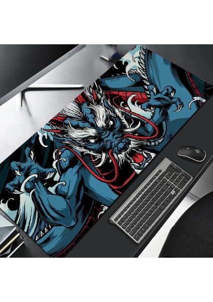 900X400X3MM-LQY Tarzı Japonya Sanat Ejderha Mousepad Şirketi Siyah Deskmat Pc Gamer Halı Mouse Pad Kaymaz Dikişli Kenar Oyun Mat Özel Aksesuarlar (Yurt Dışından) fiyatları