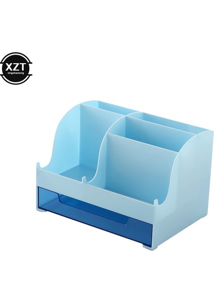 Mavi Stil Masaüstü Düzenleyici Büyük Kapasiteli Masa Aksesuarları Çekmeceli Kalemlik Kalem Saklama Kutusu Okul Ofis Kırtasiye (Yurt Dışından)