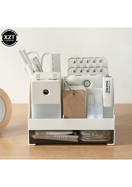 Mavi Stil Masaüstü Düzenleyici Büyük Kapasiteli Masa Aksesuarları Çekmeceli Kalemlik Kalem Saklama Kutusu Okul Ofis Kırtasiye (Yurt Dışından) indirimleri