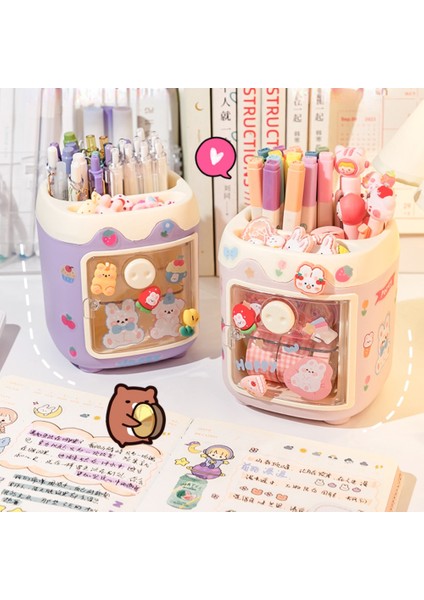 Turuncu Tarzı Kawaii Domuz Kalem Kalem Tutucu Fırça Saklama Kabı Masa Düzenleyici Çok Fonksiyonlu Washi Bant Depolama Kırtasiye Ofis Malzemeleri (Yurt Dışından) modelleri