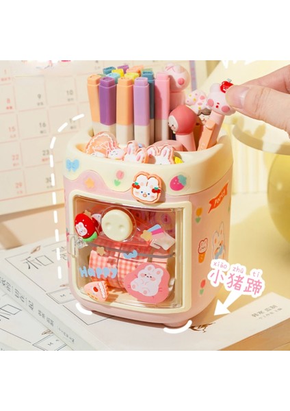Turuncu Tarzı Kawaii Domuz Kalem Kalem Tutucu Fırça Saklama Kabı Masa Düzenleyici Çok Fonksiyonlu Washi Bant Depolama Kırtasiye Ofis Malzemeleri (Yurt Dışından) fırsatları