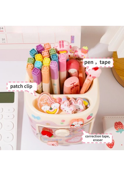 Turuncu Tarzı Kawaii Domuz Kalem Kalem Tutucu Fırça Saklama Kabı Masa Düzenleyici Çok Fonksiyonlu Washi Bant Depolama Kırtasiye Ofis Malzemeleri (Yurt Dışından) indirimleri