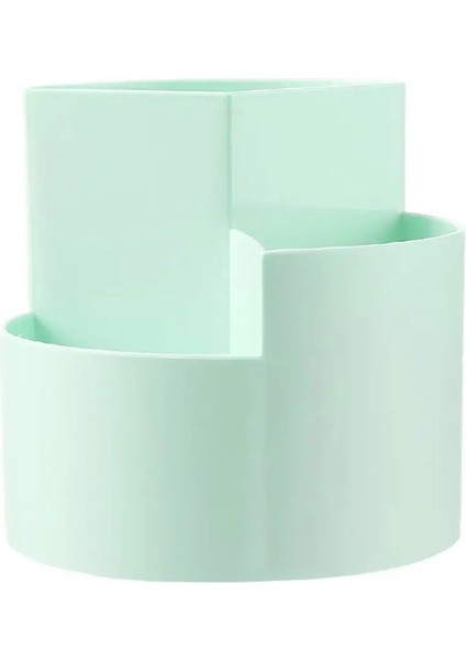 Yeşil Stil Yüksek Kapasiteli Yuvarlak Anti-Deforme Plastik Kalem Tutucu Ofis Kırtasiye Kutusu 3 Izgaralar Depolama Tutucu Kalem Saklama Kutusu (Yurt Dışından)