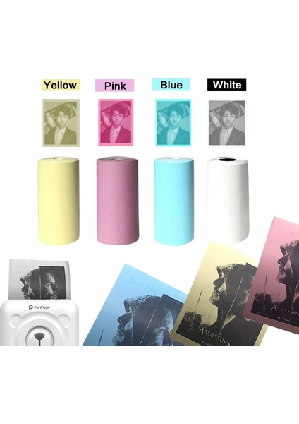 Mor Kenarlı Kağıt Stili Diğer A6 Termal Etiket Yazıcı Kağıdı Beyaz Renkli Etiket Fotoğraf Yazıcısı Için 57*30MM Peripage Paperang Poooli Baypage Printing A (Yurt Dışından) modelleri