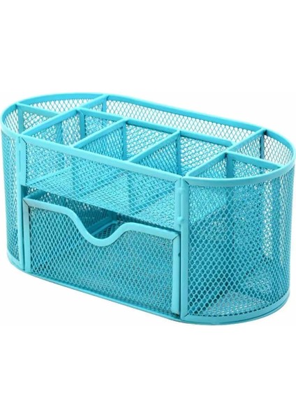 Mavi Stil Kalem Kalem Tutucu Ofis Masası Malzemeleri Organizatör Masaüstü Metal Depolama Örgü Boş Konteyner Yuvarlak Kırtasiye Tutucu Kılıf Kutusu (Yurt Dışından)
