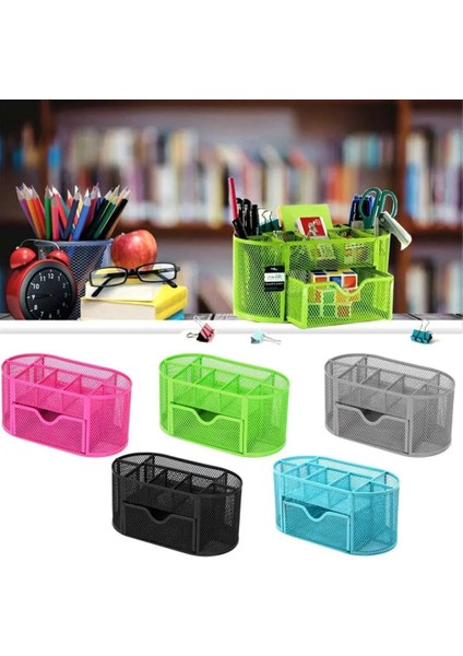 Mavi Stil Kalem Kalem Tutucu Ofis Masası Malzemeleri Organizatör Masaüstü Metal Depolama Örgü Boş Konteyner Yuvarlak Kırtasiye Tutucu Kılıf Kutusu (Yurt Dışından) fiyatları