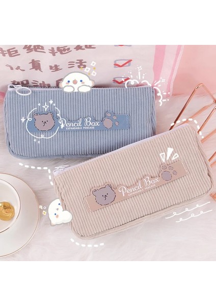 Yeşil Tarzı Kadife Büyük Kapasiteli Kalem Kutuları Okul Çantaları Kalem Çantası Sevimli Ayı Kalem Kutusu Papeterie Kawaii Kırtasiye Okul Malzemeleri (Yurt Dışından) indirimleri
