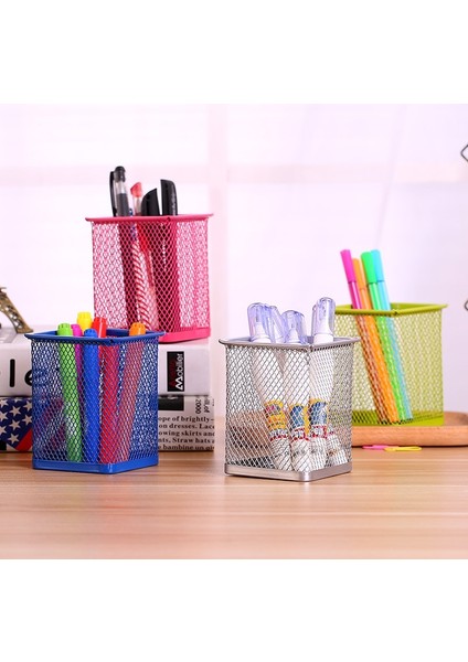 Kırmızı Stil 1 Adet, Yeni Kalem Tutucu Ofis Masası Metal Örgü Kare Kalem Pot Bardak Durumda Konteyner Organizatör Dayanıklı Kalem Kutusu (Yurt Dışından) fiyatları